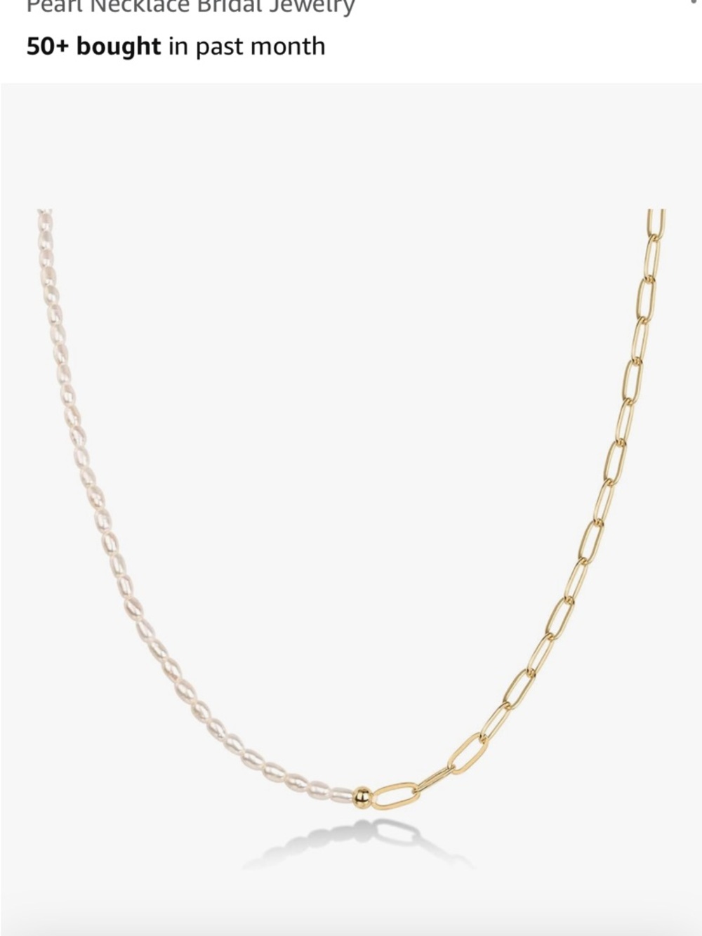 PAVOI necklace pearl and gold chain
